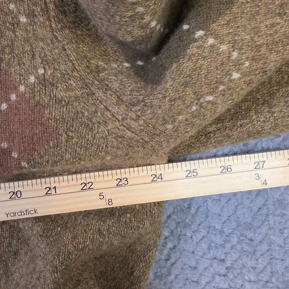 Black Brown 1826 Merino Wool Argyle Sweater Mens XLT XL Tall Shawl Collar Knit - Picture 5 of 7
